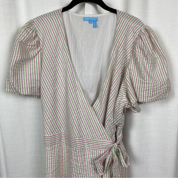 Draper James RSVP Pink&Green Stripe Wrap Dress Sz.XXL NWT - Picture 5 of 16